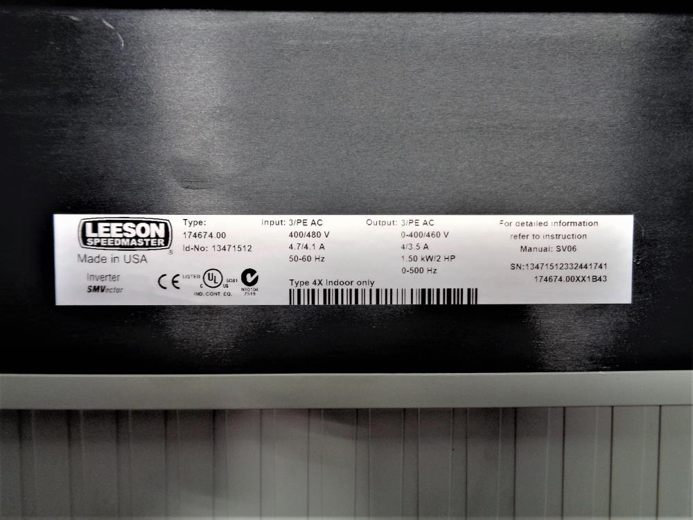 Leeson SM4 Adjustable Speed AC Motor Controller 174674.00